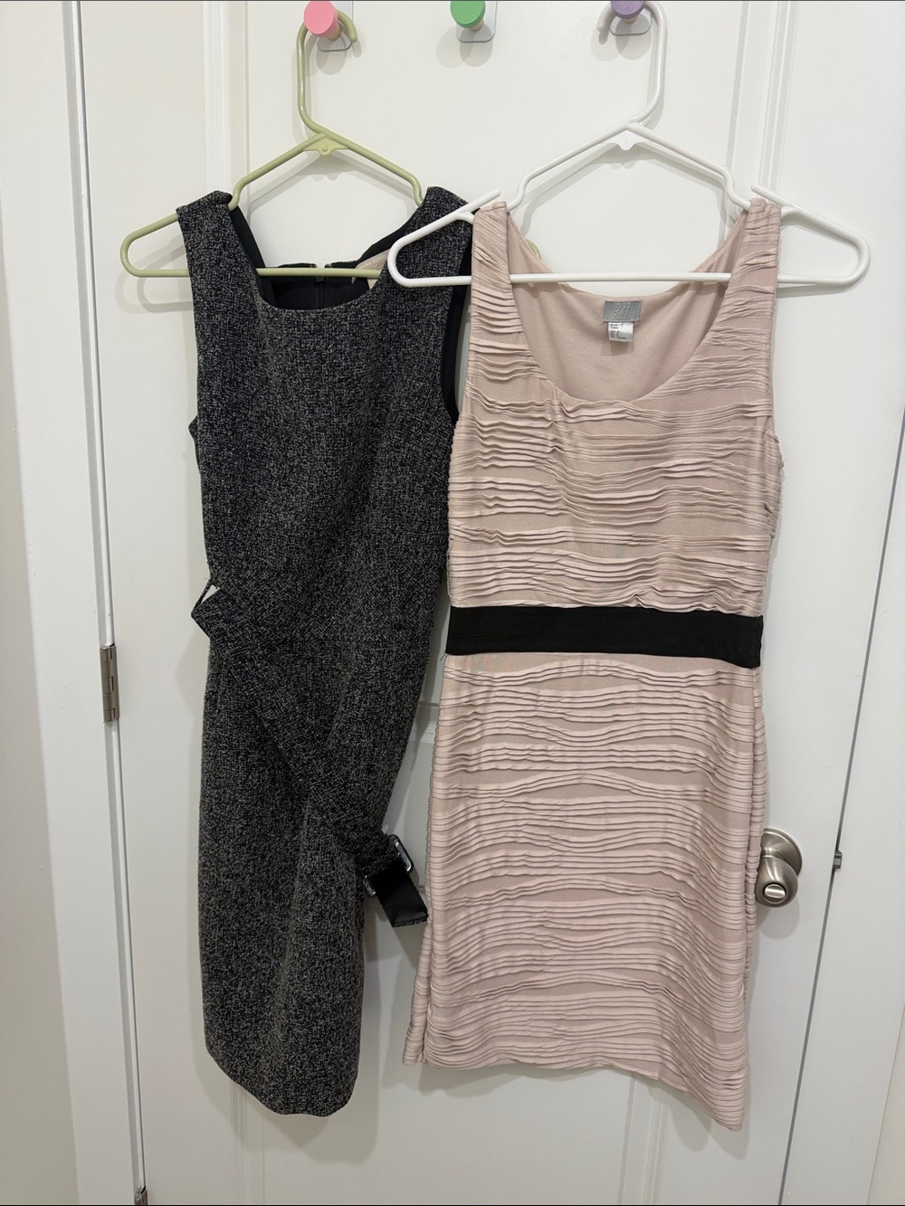 Banana Republic Blush Pink Sleeveless Dress with Black Waistband 2 dresses
